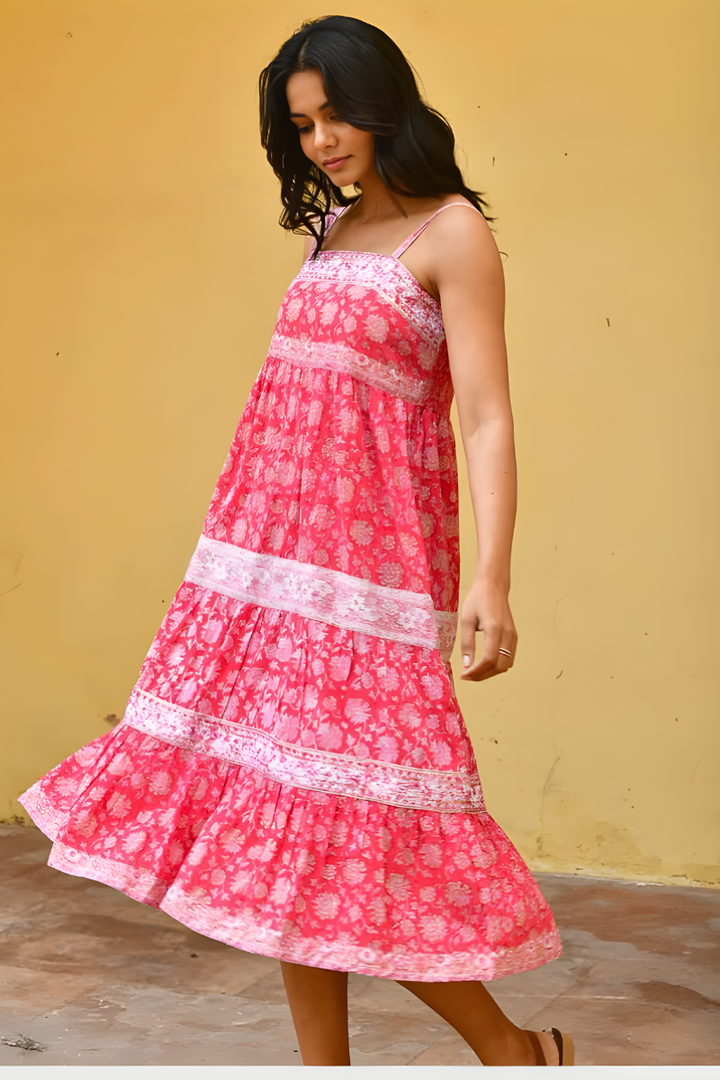 Azure & Indigo Camellia Dress | Cherry