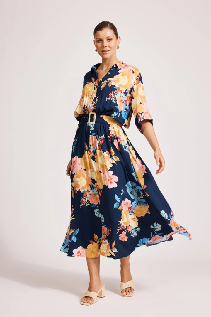Eb & Ive Parisio Belt Shirt Dress |  Indigo Bloom