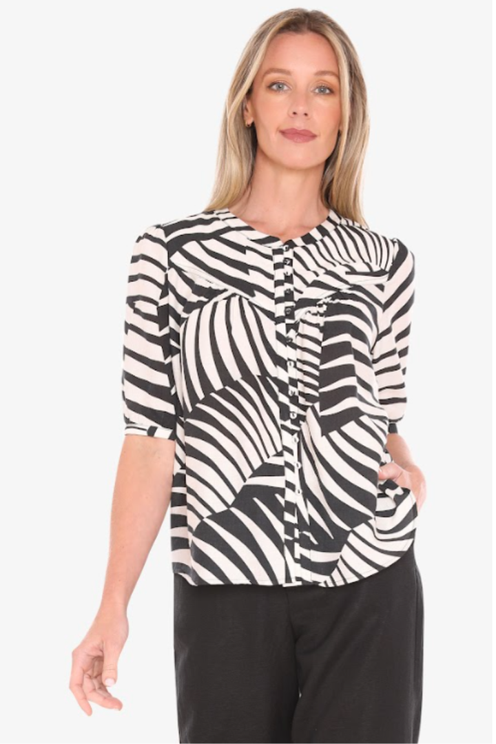 Jump Fern Top | Black & Ivory