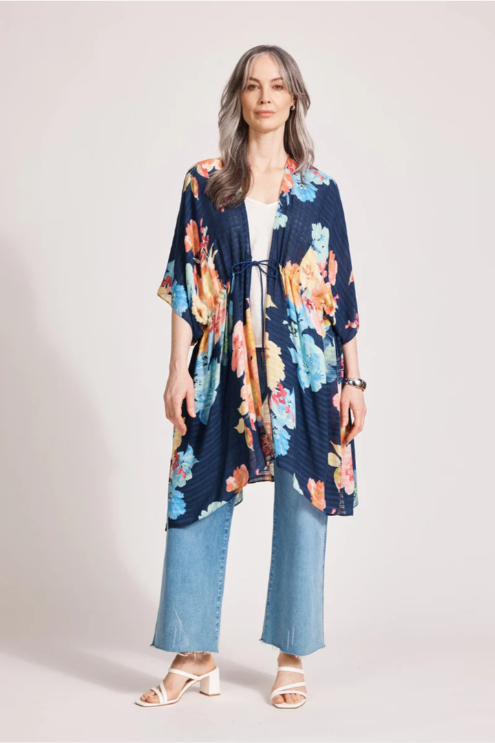 Eb & Ive Parisio Tie Cape  |  Indigo Bloom
