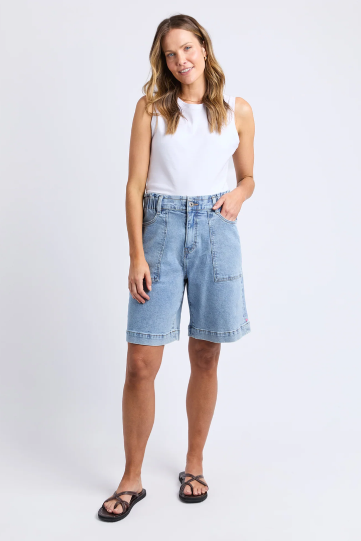 Elm Atlas Long Denim Short | Blue