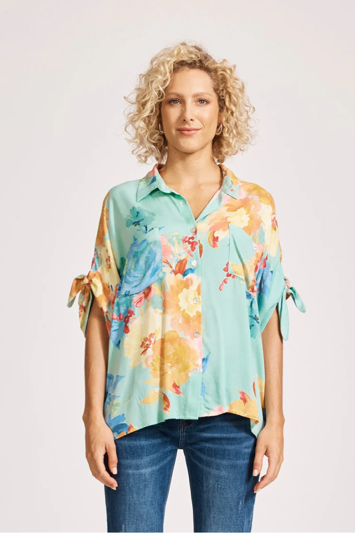 Eb & Ive Parisio Tie Shirt |  Mint Bloom