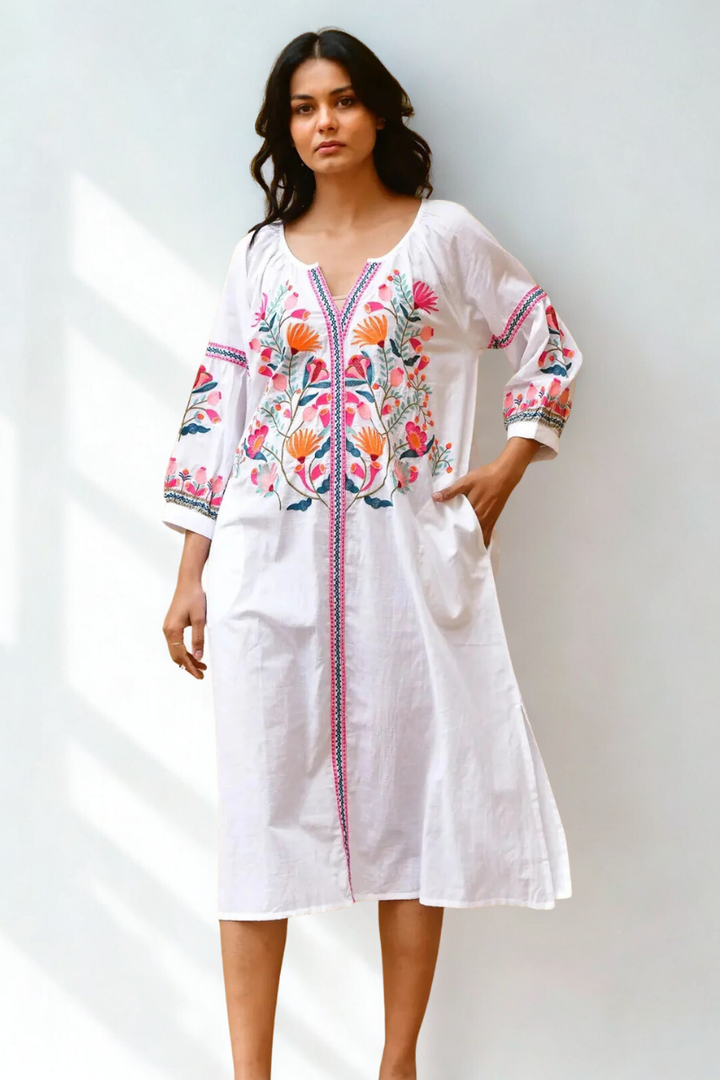 Azure & Indigo Hummingbird Kaftan