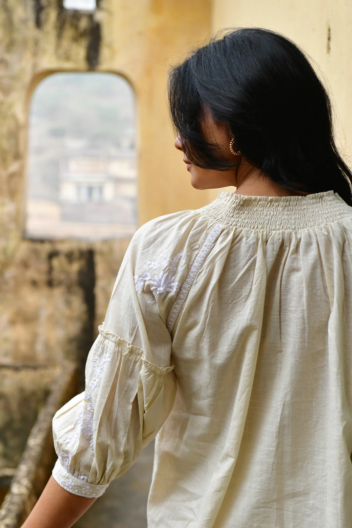 Azure & Indigo Côte d'Azur Blouse | Oat