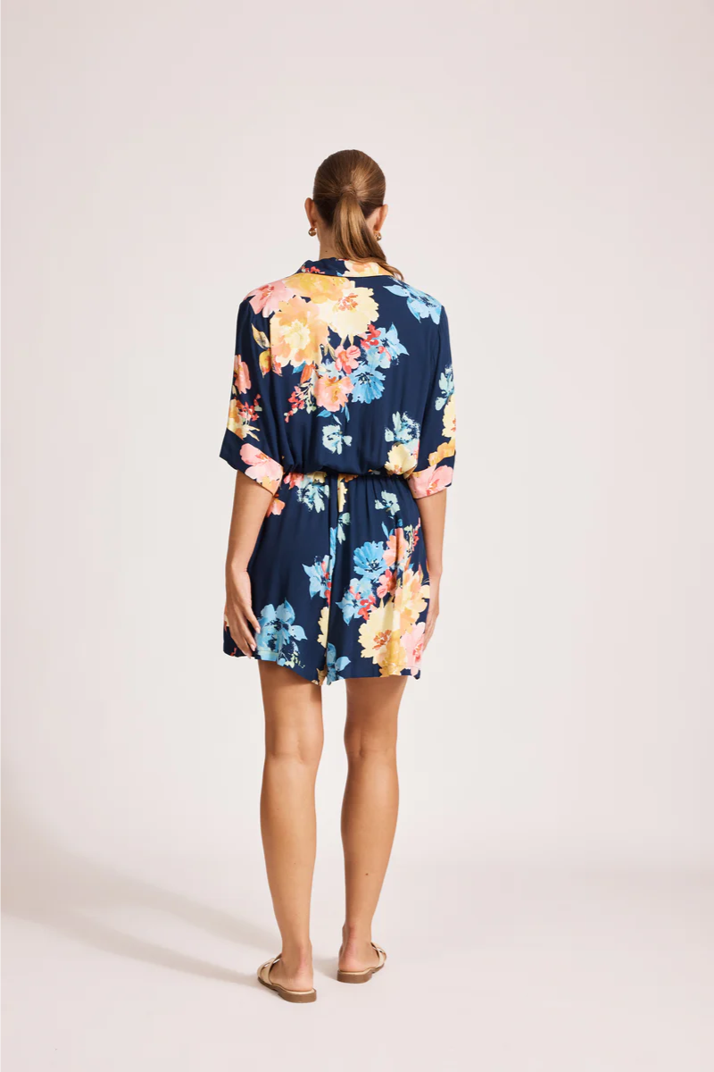 Eb & Ive Parisio Belt Playsuit |  Indigo Bloom