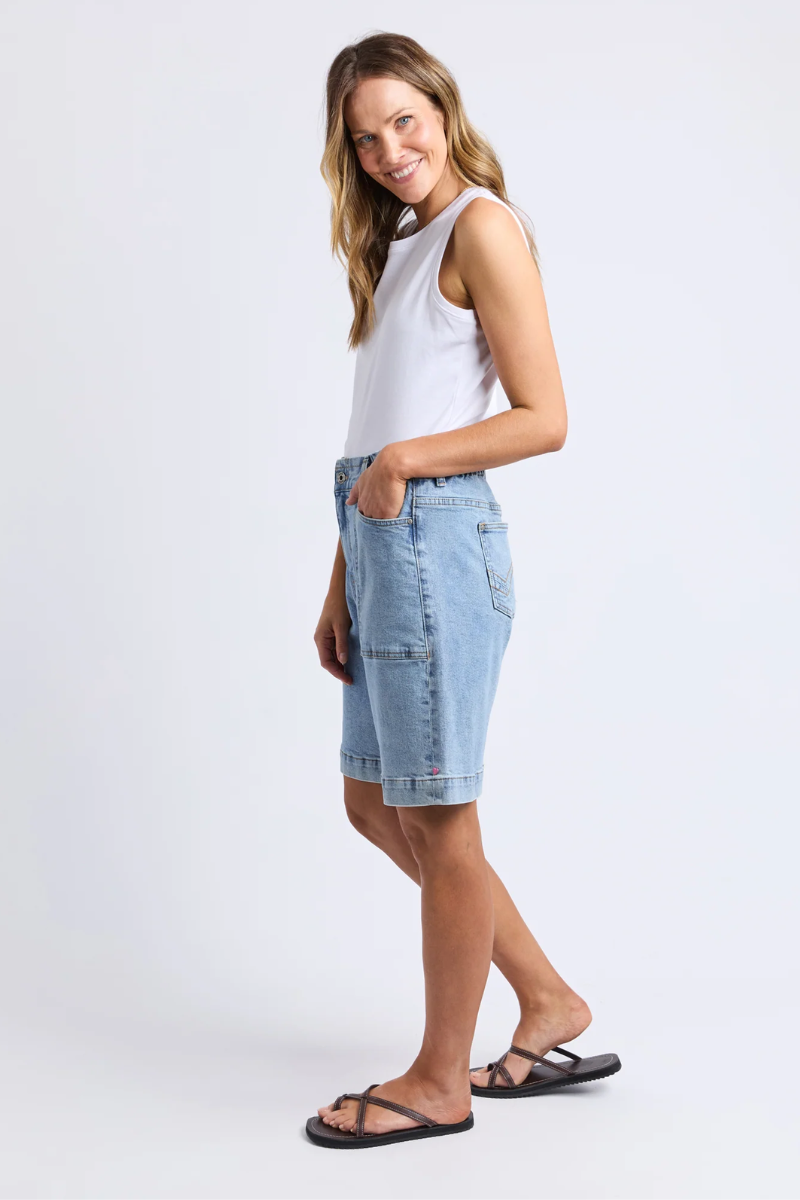 Elm Atlas Long Denim Short | Blue