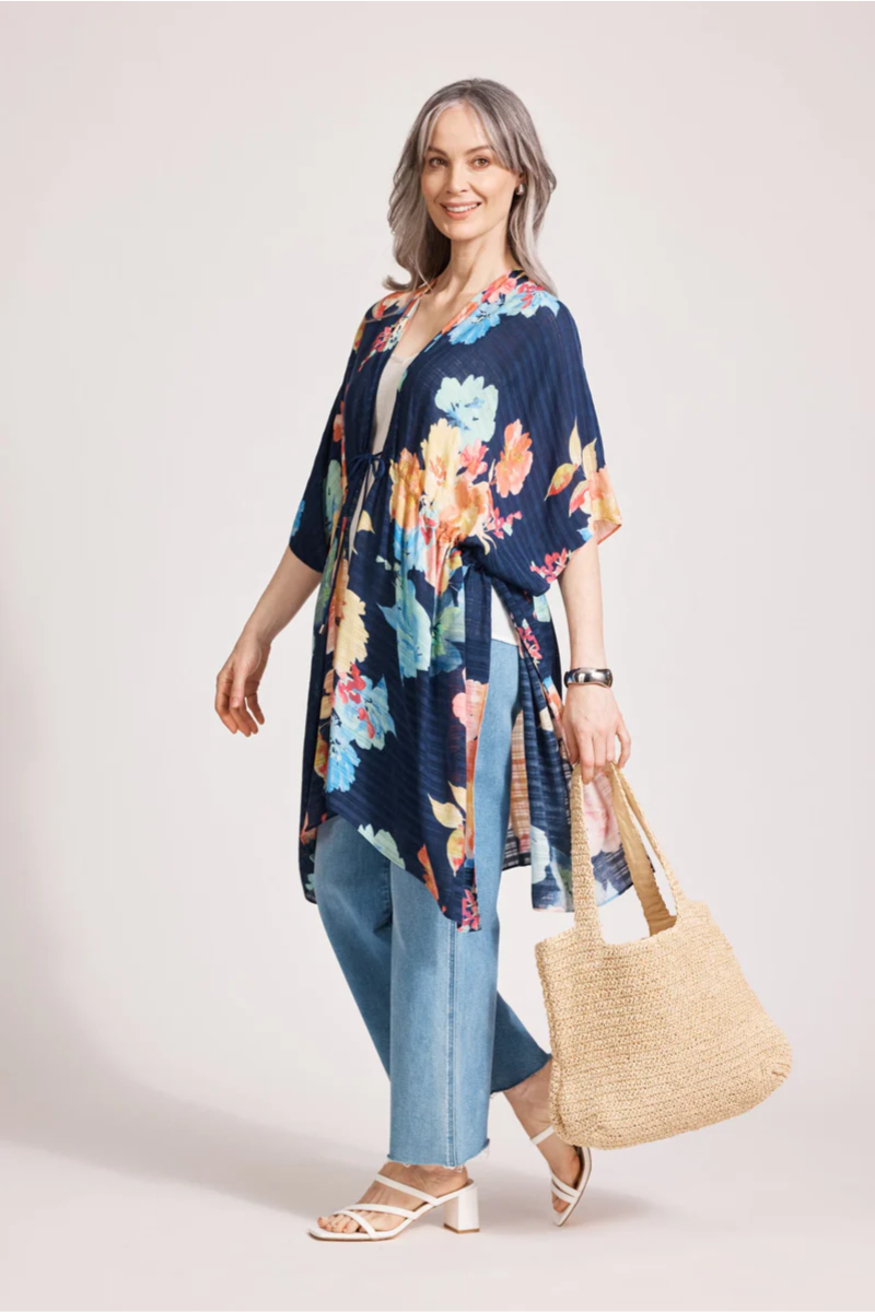 Eb & Ive Parisio Tie Cape  |  Indigo Bloom