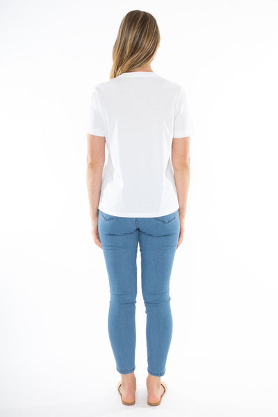 Jump Beaded Palms Tee | White