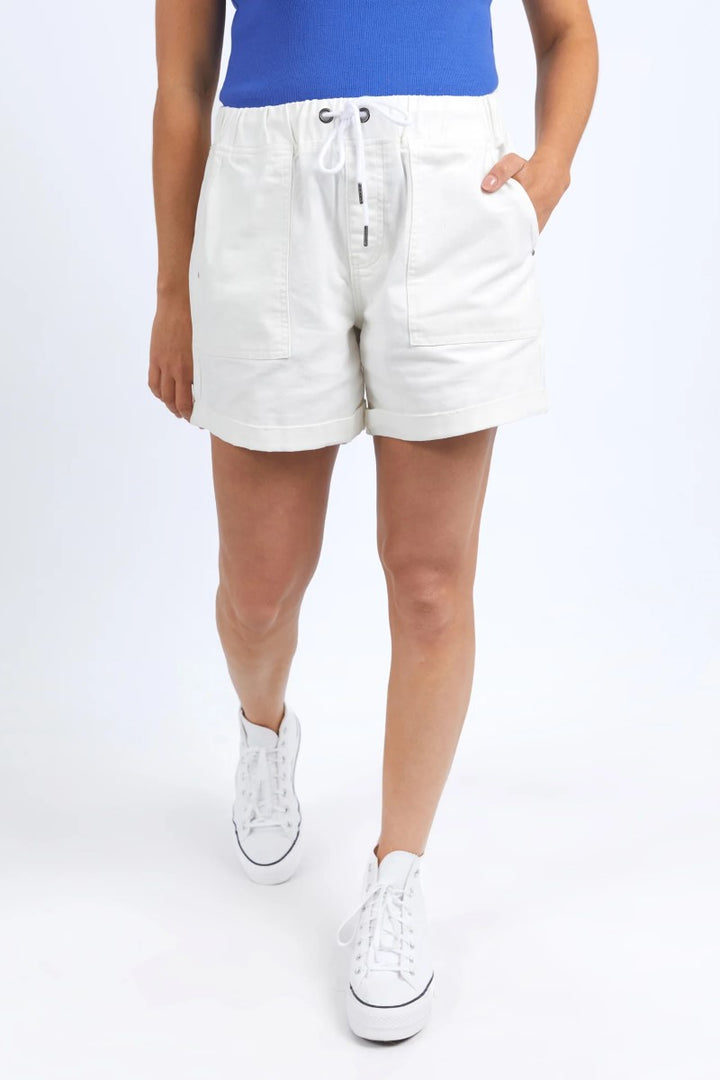 Elm Emma Relaxed Denim Short | Vintage White