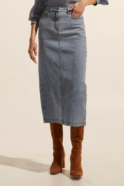 Zoe Kratzmann Accord Skirt | Washed Denim