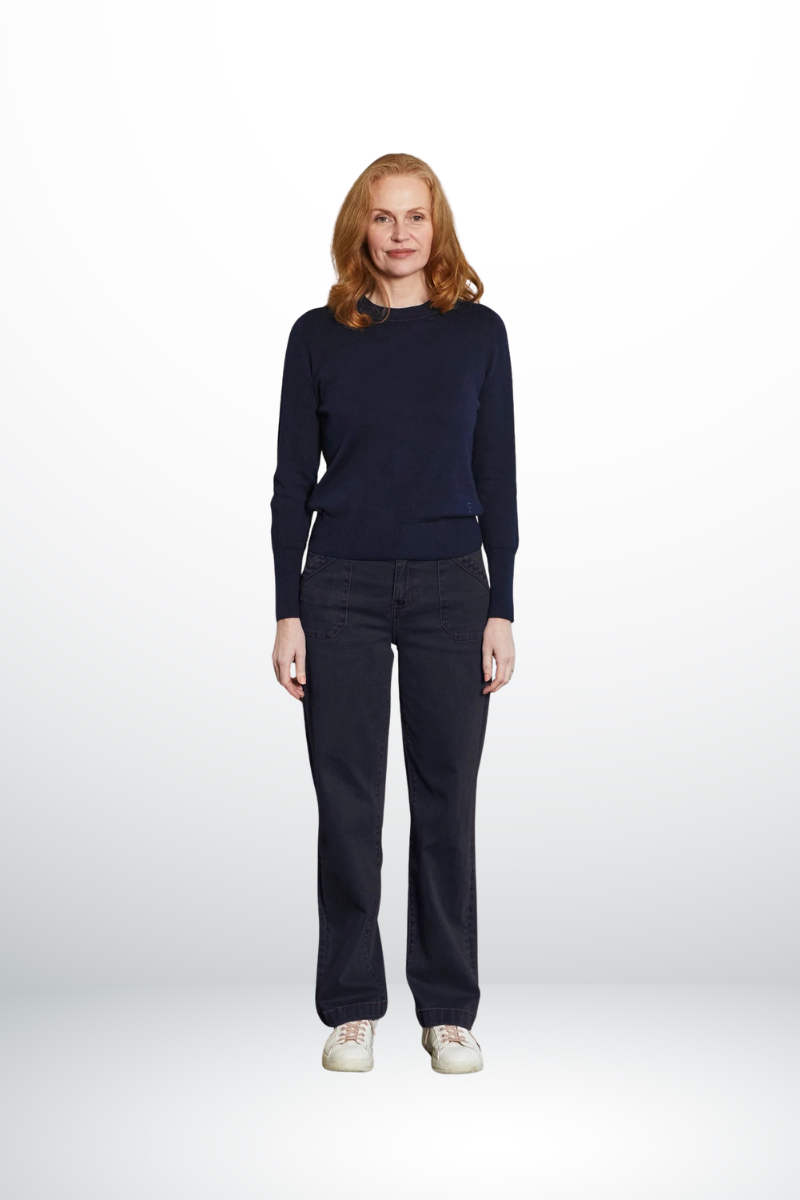 Front view of the Batten Jean by Ivy Vibe, featuring a Black denim design, flattering fit, and versatile style perfect for everyday wear.