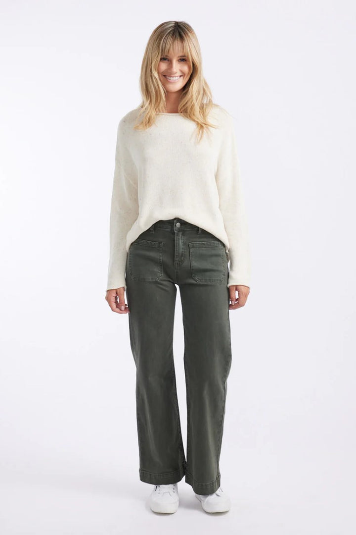 Front view of the Bobbi Jeans by Ivy Vibe in Military, featuring a flattering fit, classic design, and versatile style perfect for everyday or dressed-up looks.
