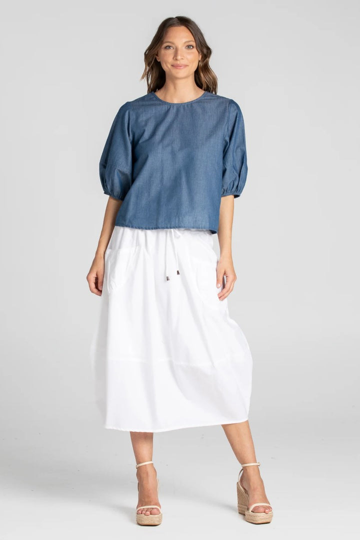 Boom Shankar Guru Skirt | White