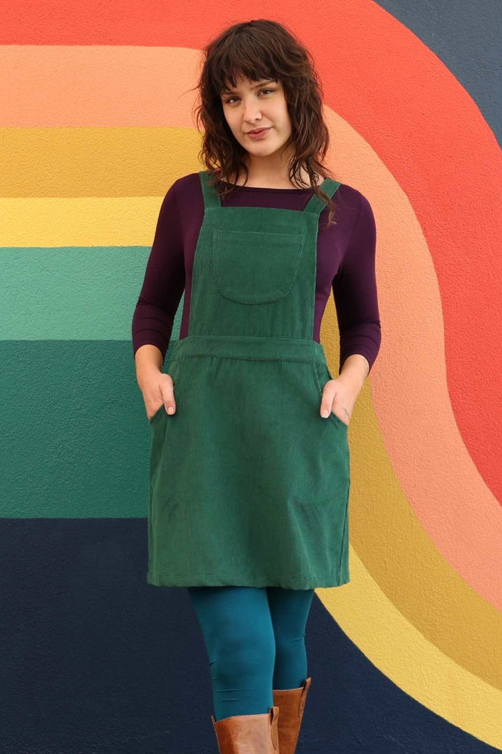 Karma East Corduroy Pinafore | Hunter Green