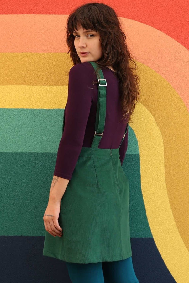 Karma East Corduroy Pinafore | Hunter Green