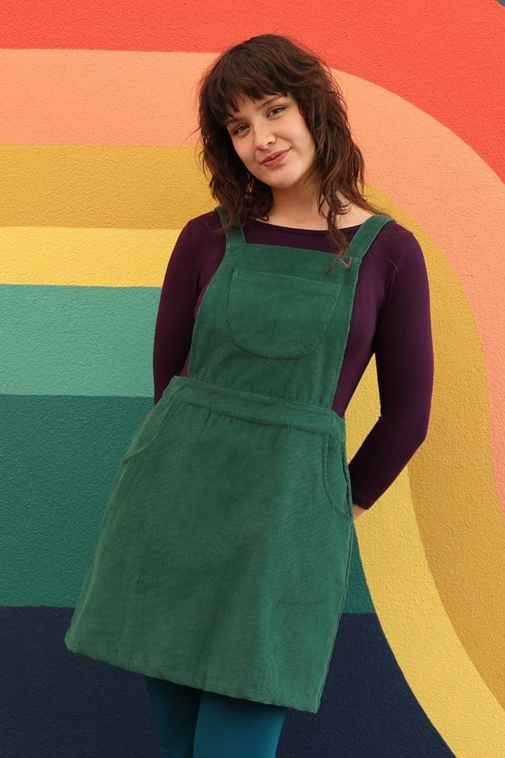 Karma East Corduroy Pinafore | Hunter Green