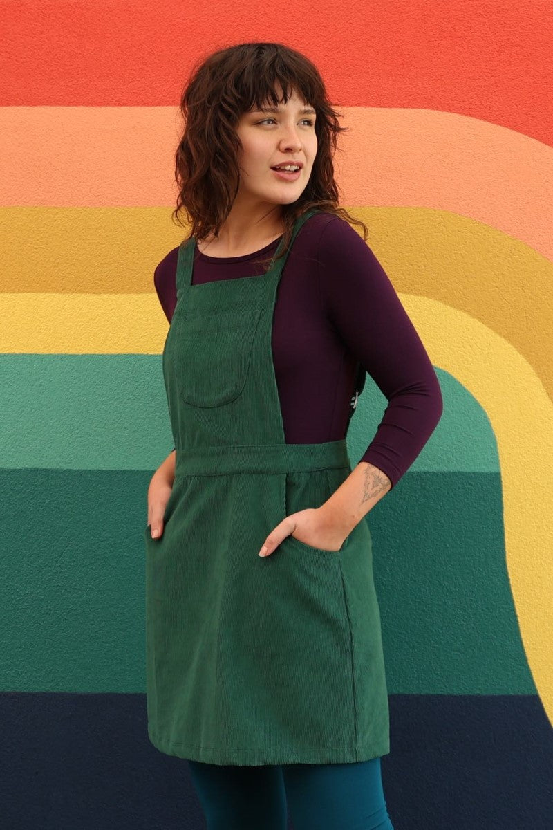 Karma East Corduroy Pinafore | Hunter Green