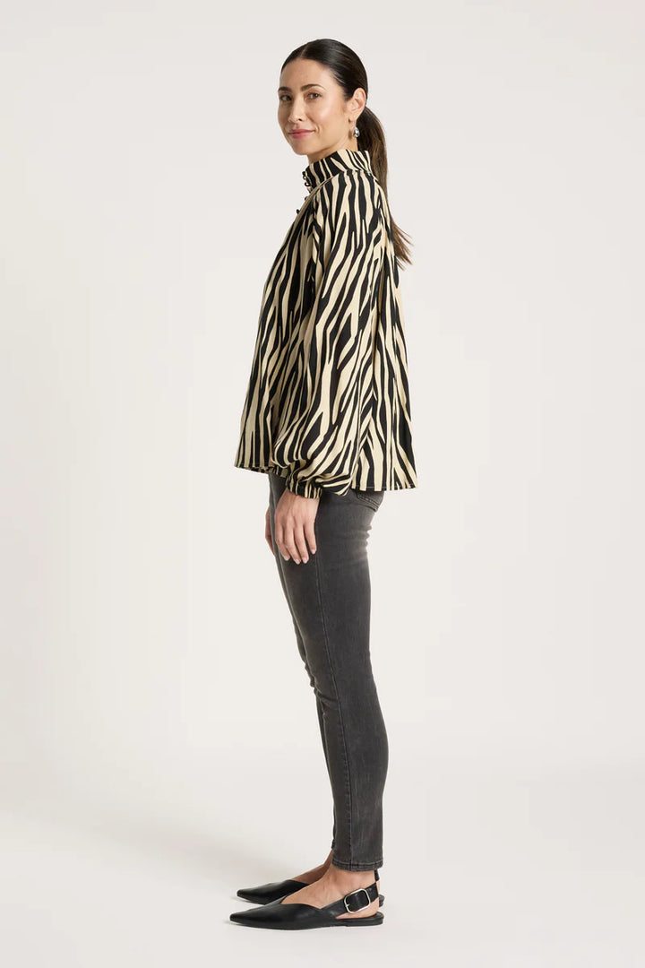 woman wearing Bajau Button Shirt in Savanna