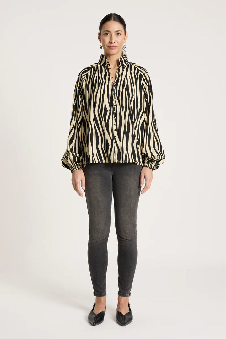 woman wearing Bajau Button Shirt in Savanna