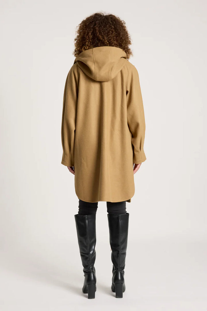 woman wearing Eb & Ive Sable Hood Jacket in Mocha