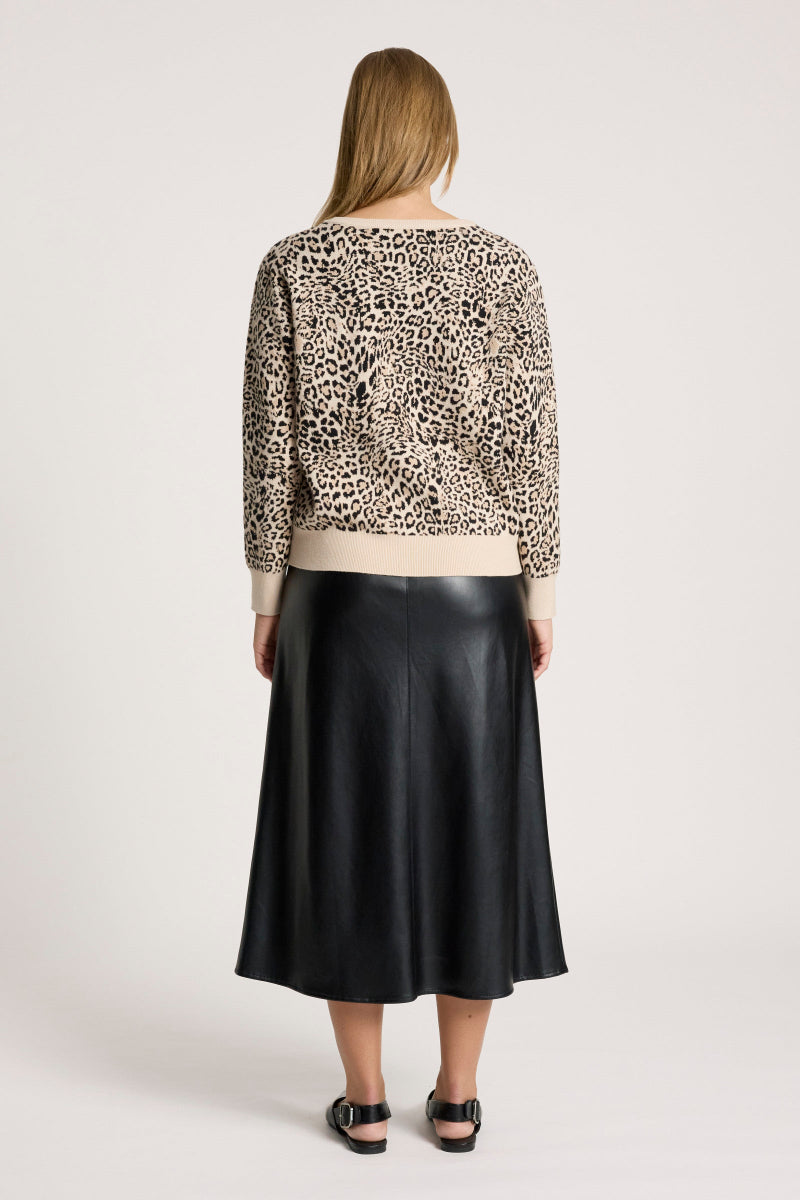 woman wearing Eb & Ive Zala Jumper in Nomad