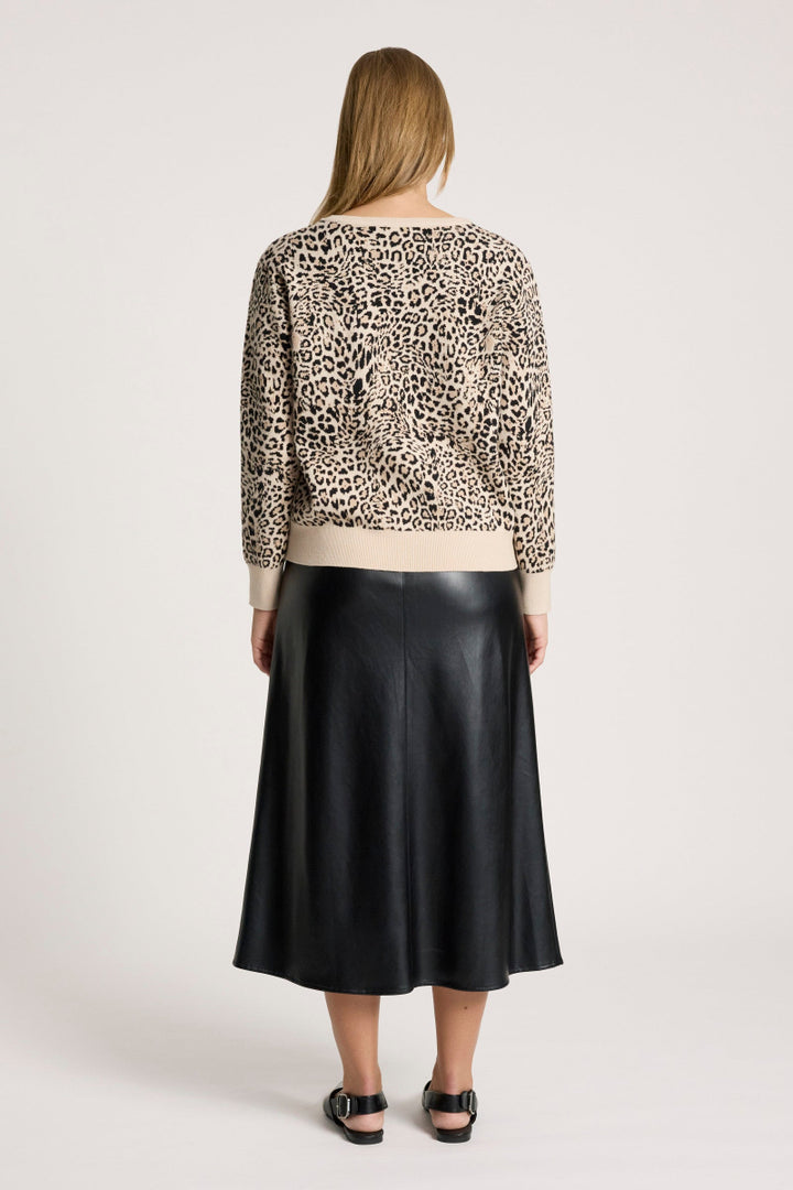 woman wearing Eb & Ive Zala Jumper in Nomad