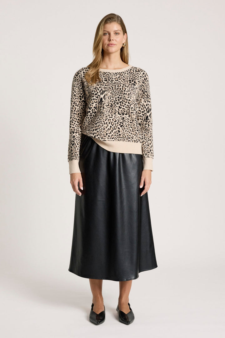woman wearing Eb & Ive Zala Jumper in Nomad