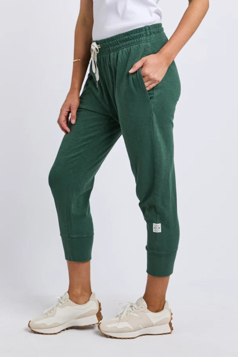 woman wearing Elm Brunch Pant in Winter Green