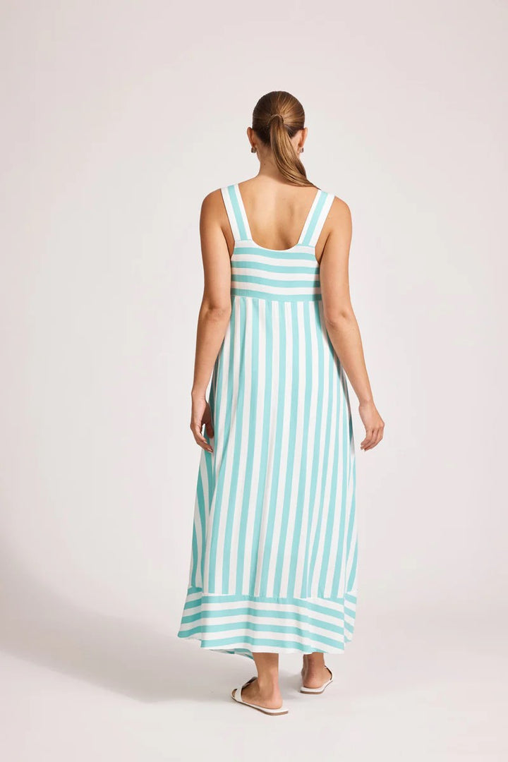 Treville Maxi Tank Dress | Aqua Stripe