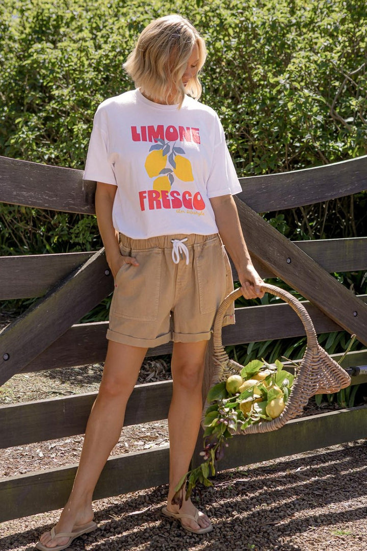 Elm Emma Denim Short | Latte