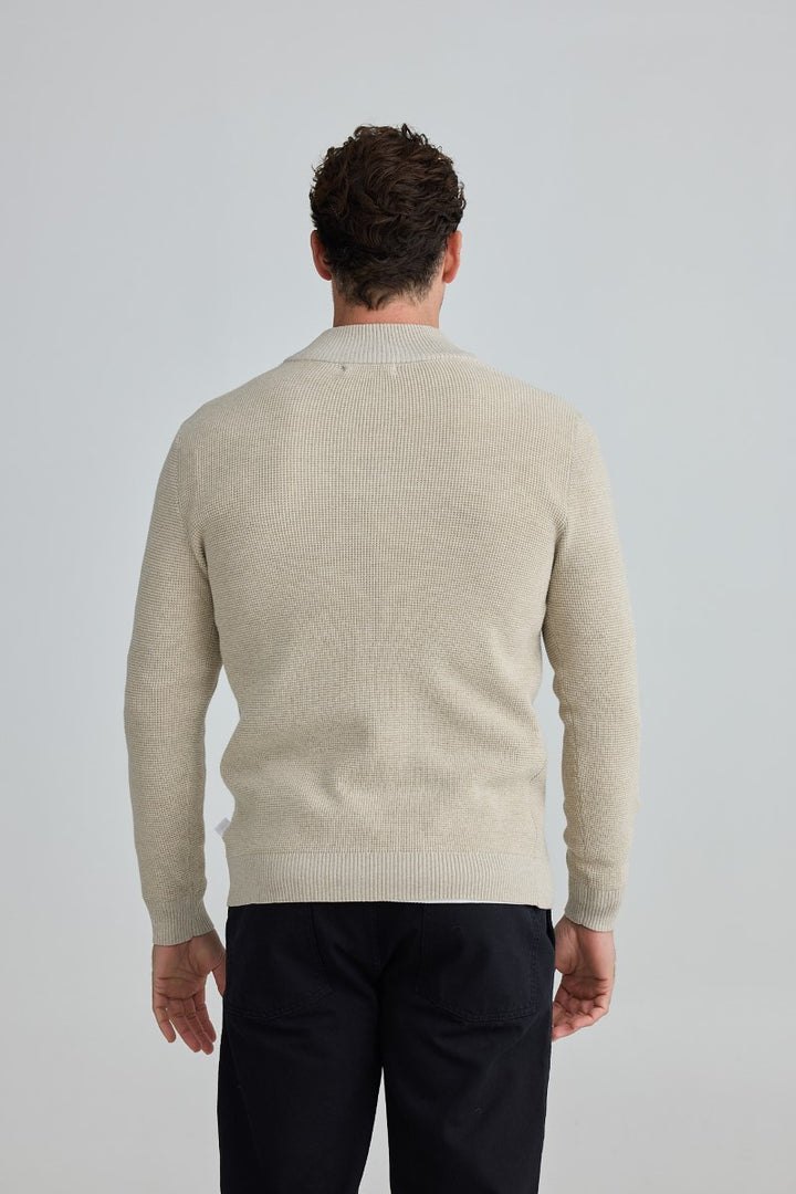 Fossick Butler Zip Knit | Oatmeal