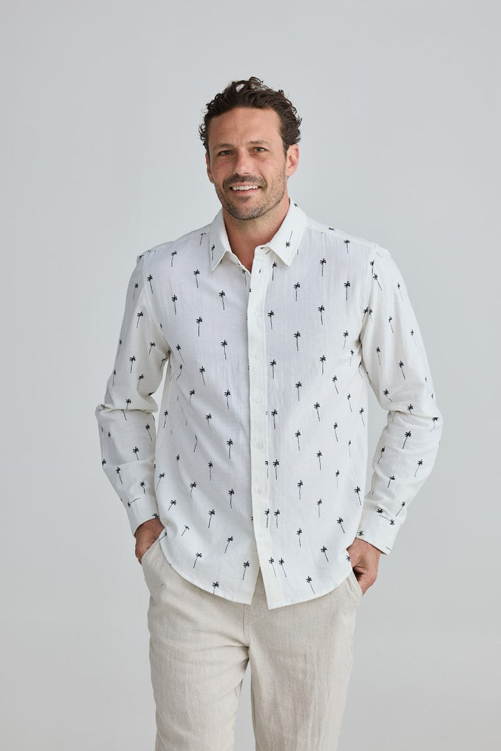 Fossick Oxford Print Shirt | Palm