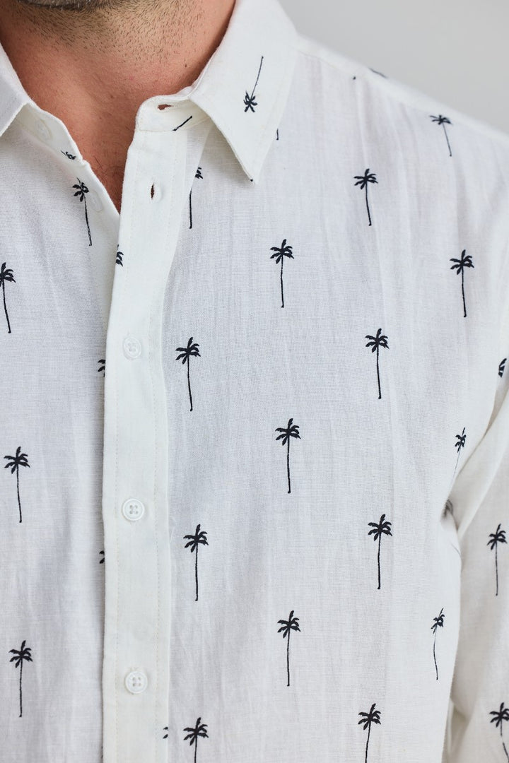 Fossick Oxford Print Shirt | Palm