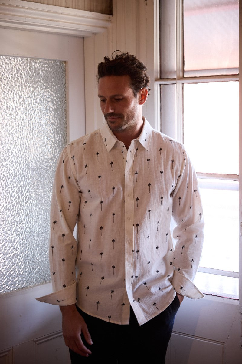 Fossick Oxford Print Shirt | Palm