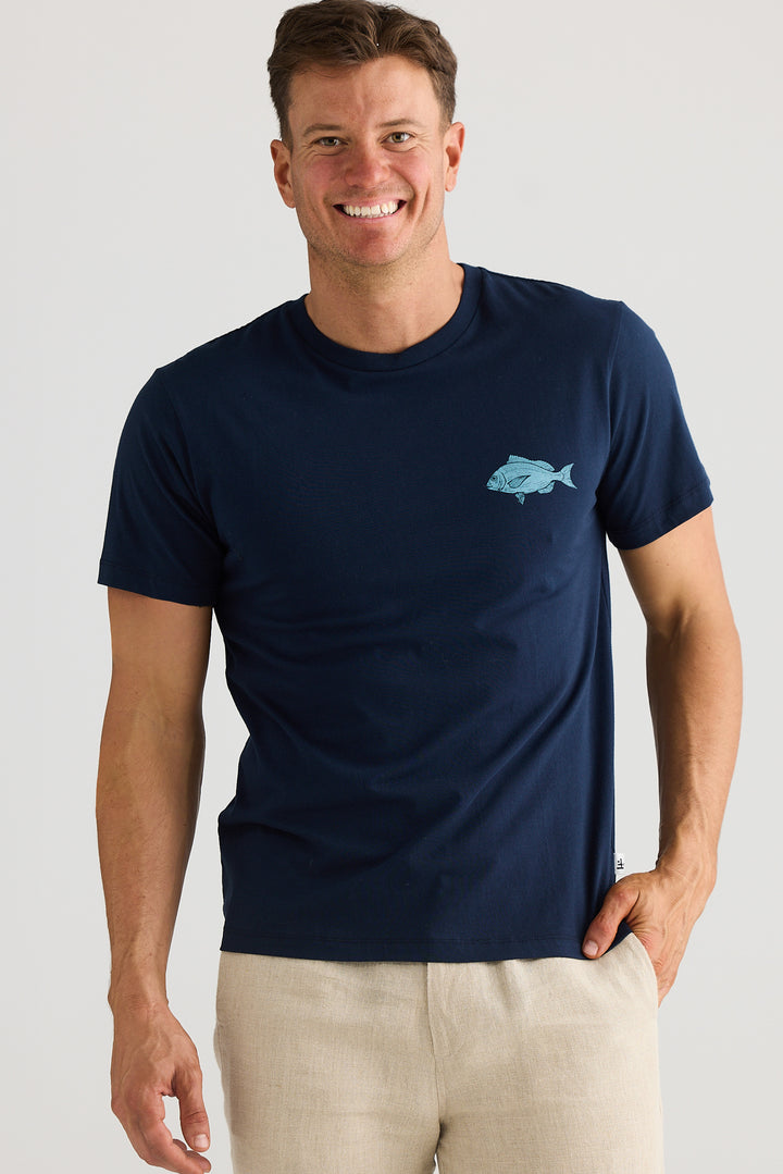 Fossick  Catch You Later Tee |  Navy