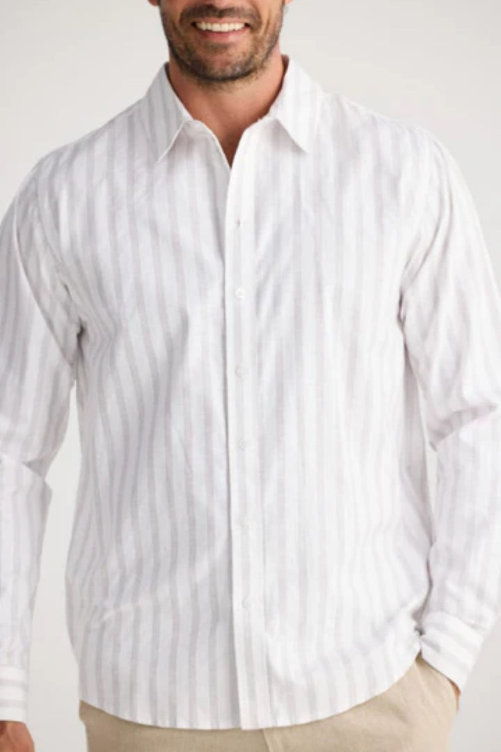 Fossick Oxford Shirt  |  Natural Stripe
