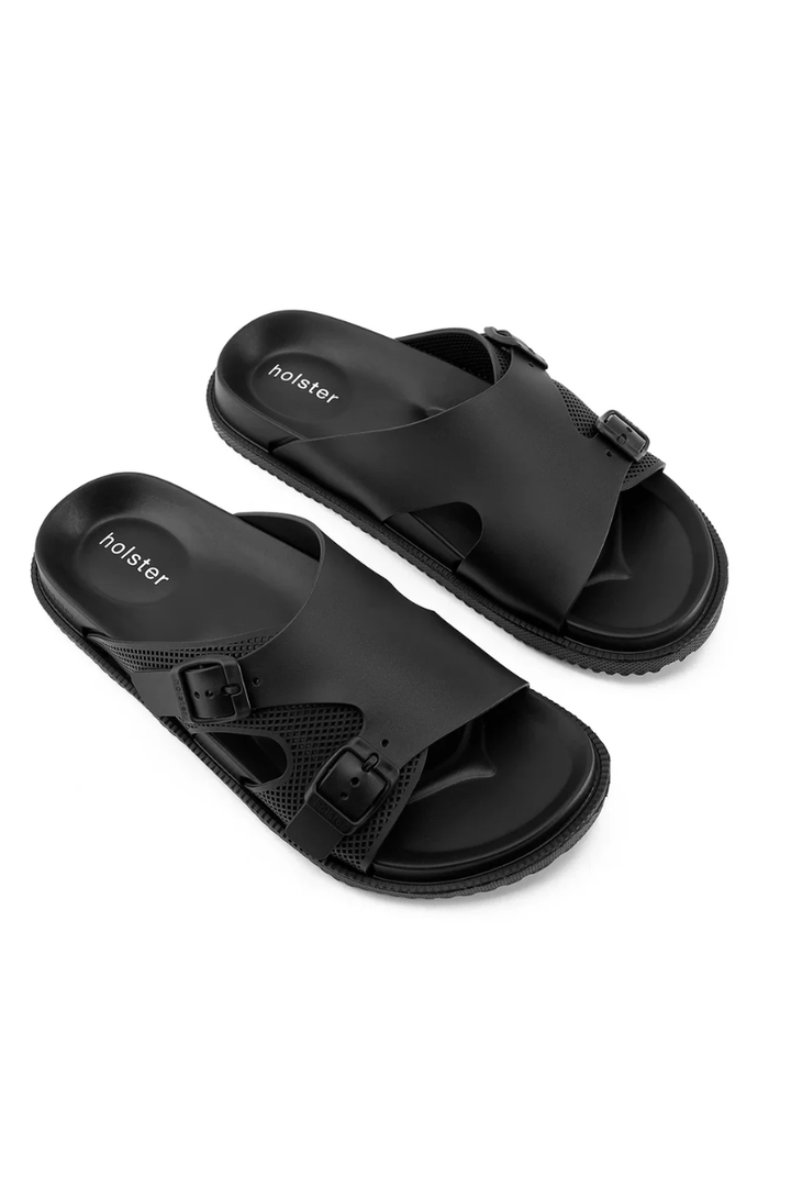 Black sandals with &