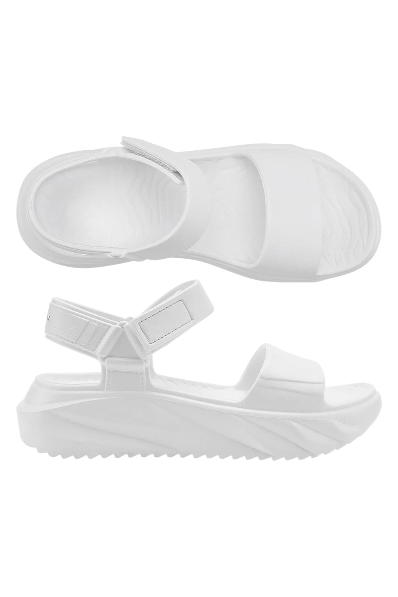 White sandals on a white background