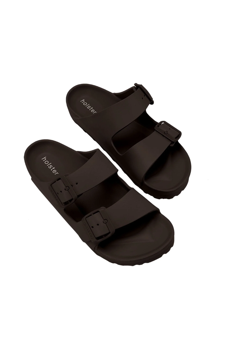 Pair of black sandals with &