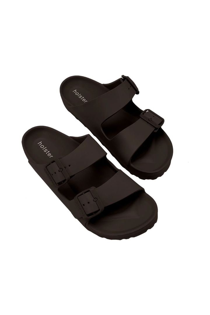 Pair of black sandals with &