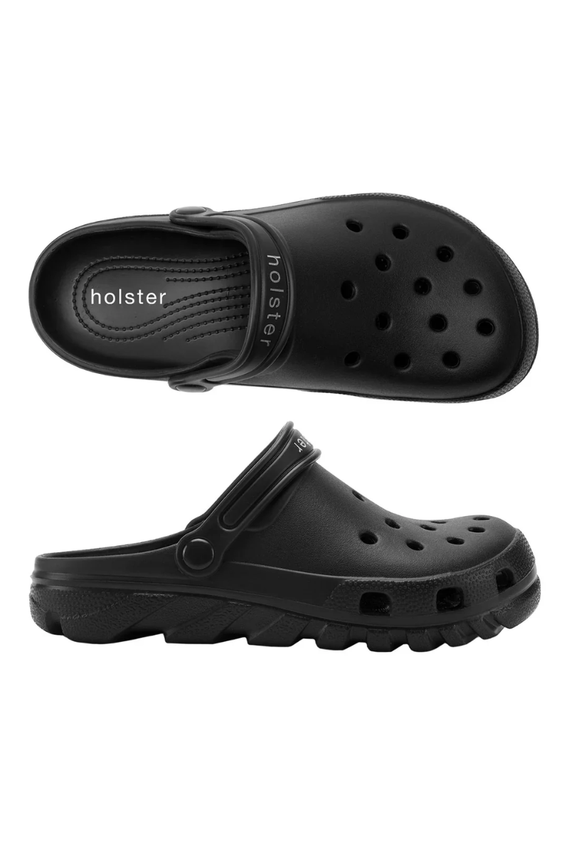 Black clogs with &