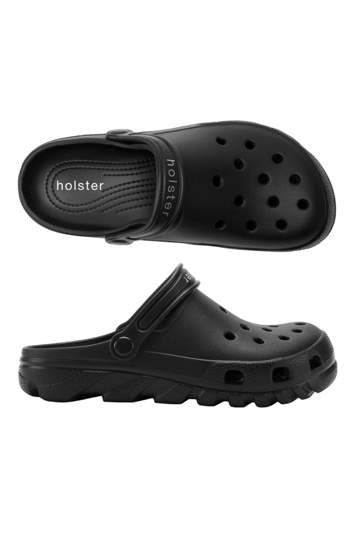 Black clogs with &