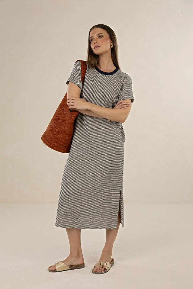 HUMIDITY LIFESTYLE Profile Stripe Dress | Midnight