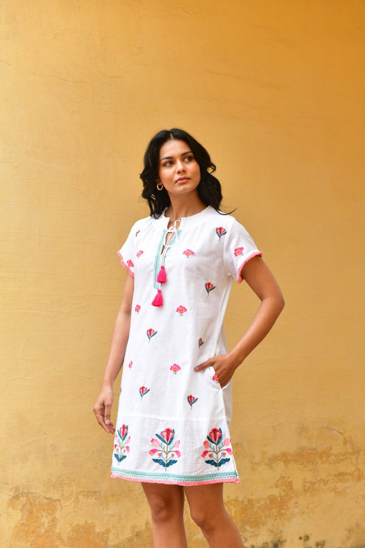 Azure & Indigo Hummingbird Day Dress