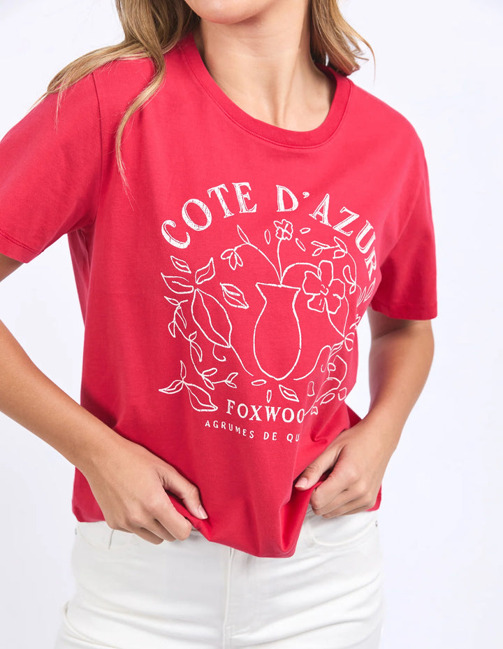 Cote D'Azur Tee | Crimson