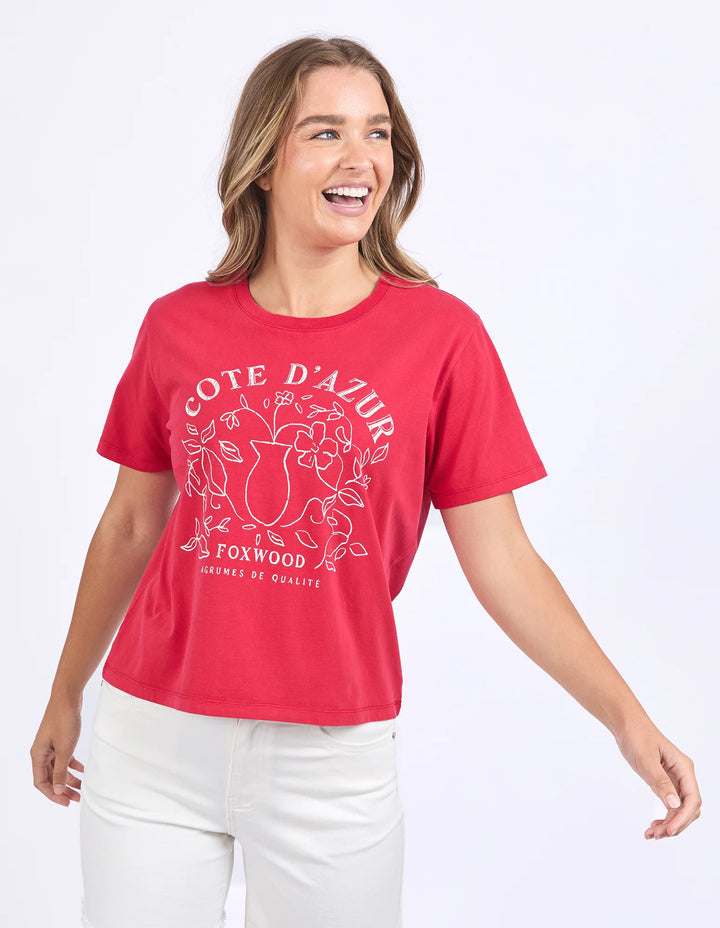 Cote D'Azur Tee | Crimson