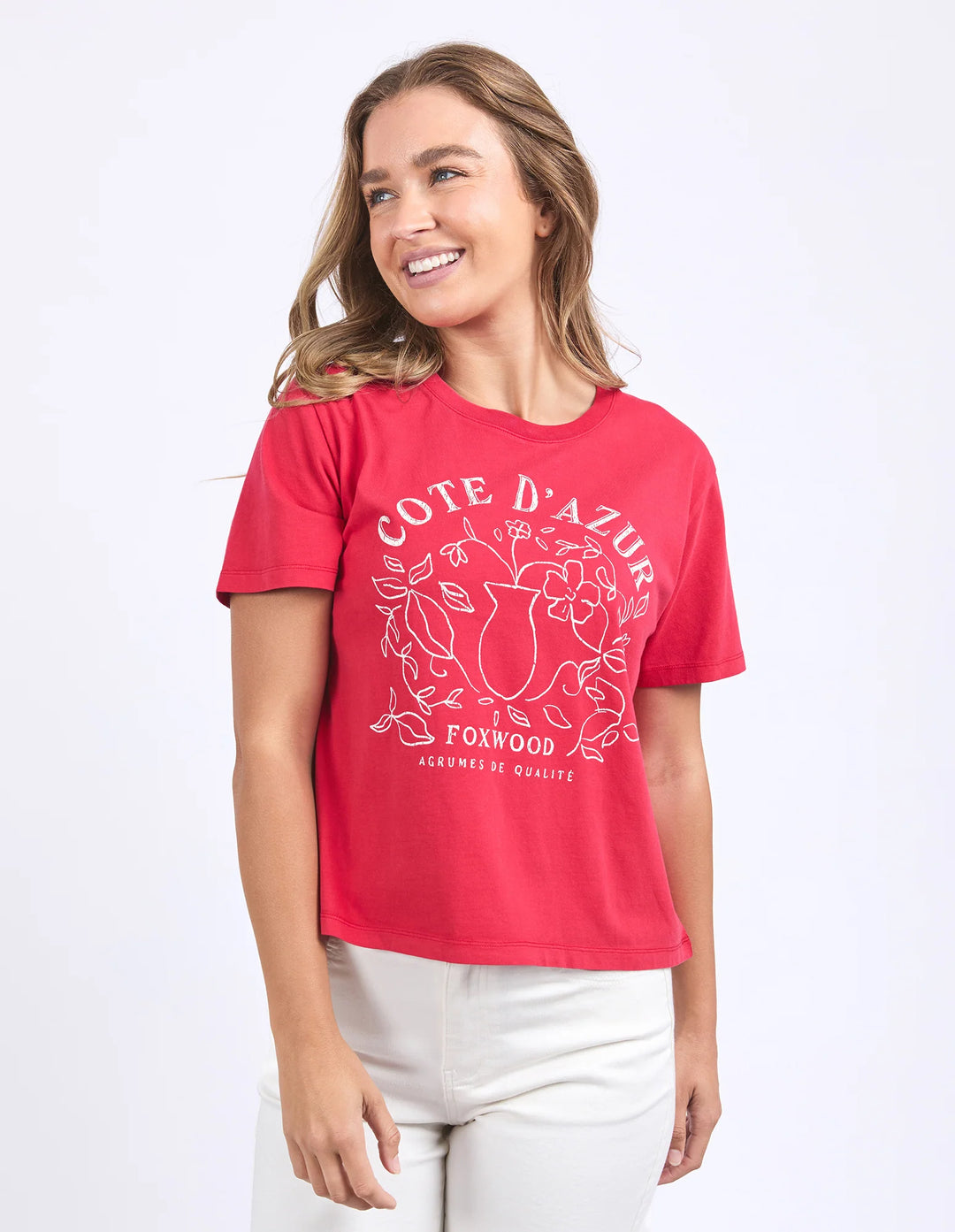 Cote D'Azur Tee | Crimson