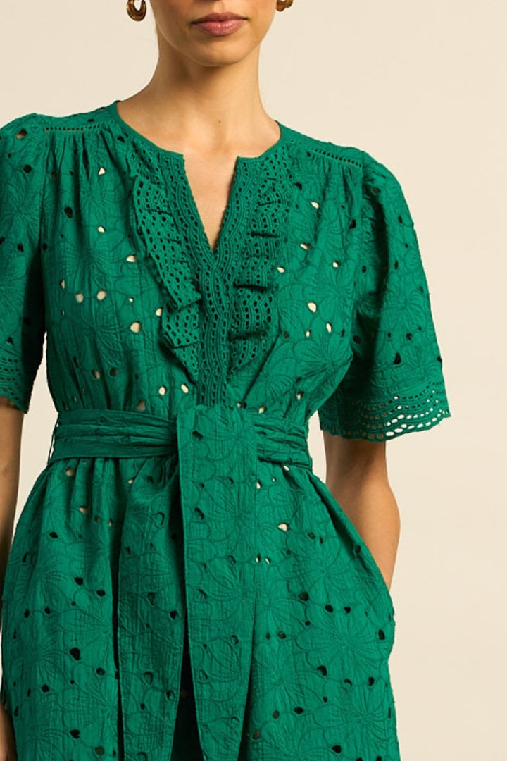 Voyage Dress | Emerald Broderie