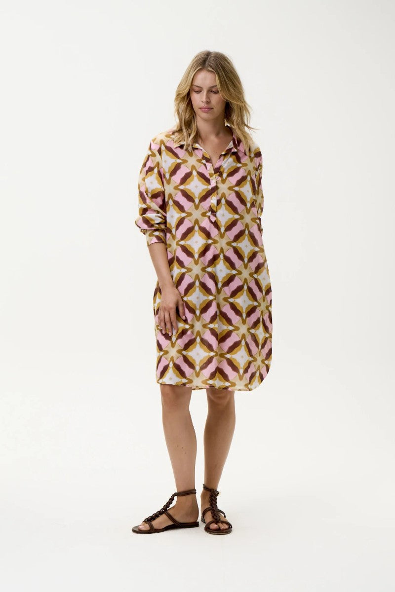 Gilli Dress | Pink Ikat