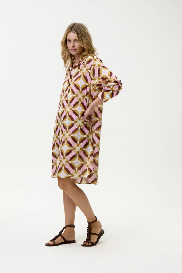 Gilli Dress | Pink Ikat